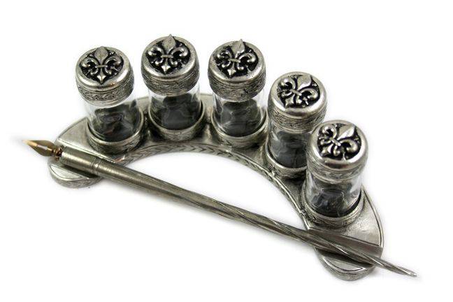 Crescent Five Ink Bottle Set - Pewter