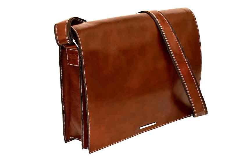 Munari - Leather Messenger Bag Vachetta - Papier Plume