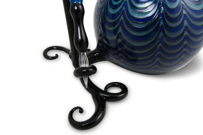 Murano Glass Inkwell Set: Blue/Black Lace - Papier Plume