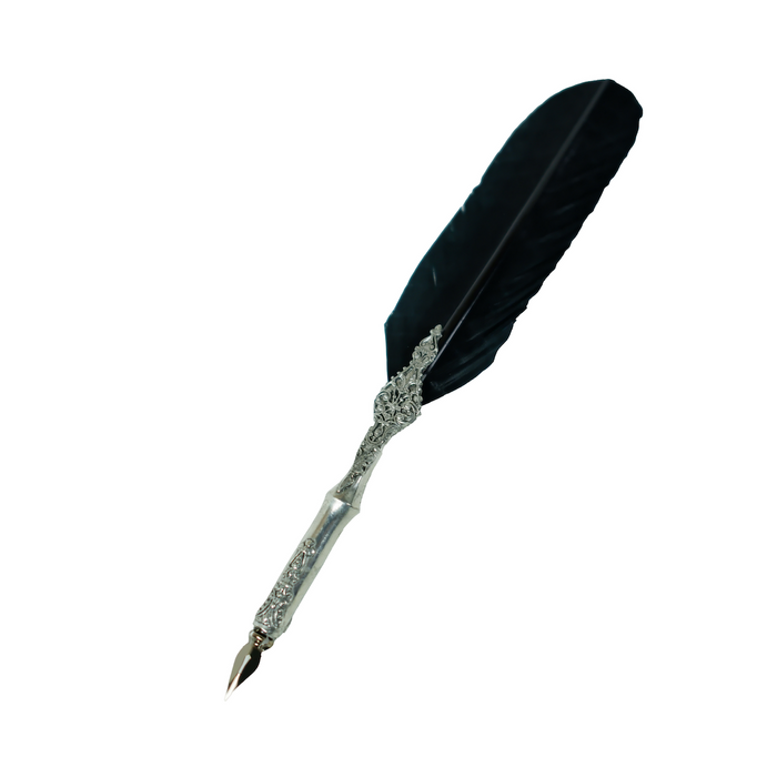 Le Potier D'Etain - Feather Ink Quills - Pewter Filgree