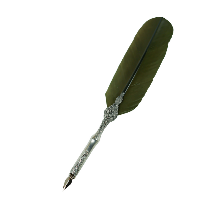 Le Potier D'Etain - Feather Ink Quills - Pewter Filgree