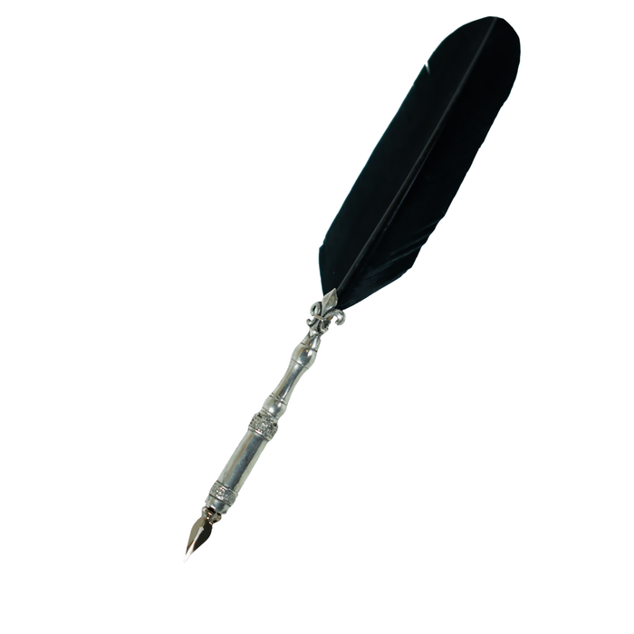 Le Potier D'Etain - Feather Ink Quills - Pewter Fleur De Lis