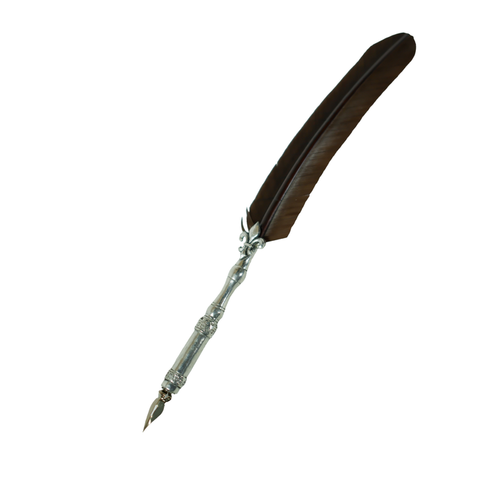 Le Potier D'Etain - Feather Ink Quills - Pewter Fleur De Lis