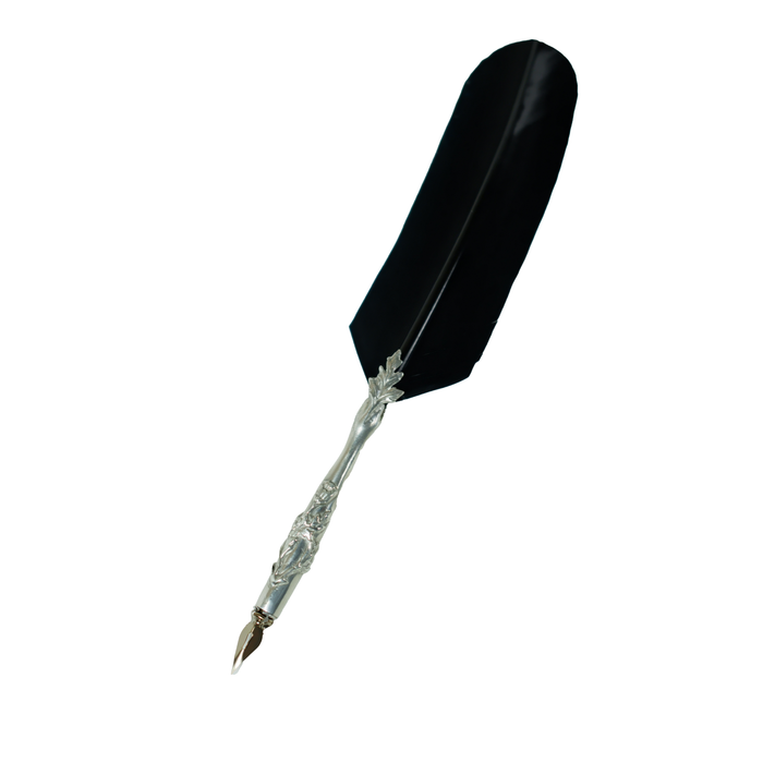 Le Potier D'Etain - Feather Ink Quills - Pewter Flower