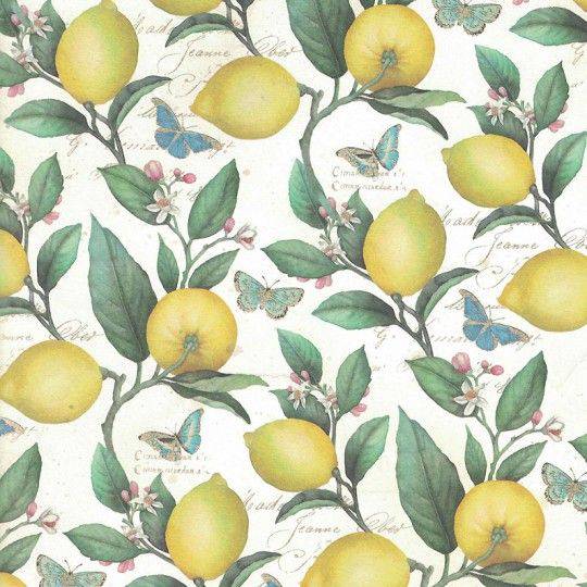 Rossi - Wrapping Paper - Lemons and Butterflies - Papier Plume