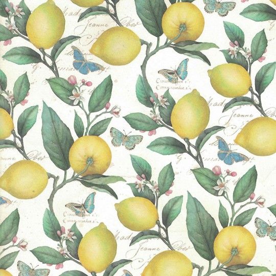 Rossi - Wrapping Paper - Lemons and Butterflies
