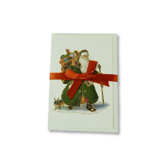 Christmas Cards - Santa Claus (Green)