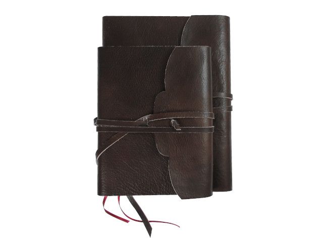 Softcover Leather Lined Journal with Wraparound Strap