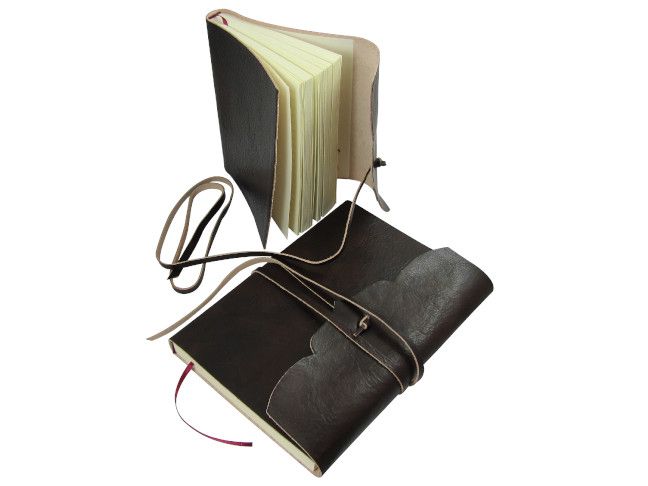 Softcover Leather Lined Journal with Wraparound Strap