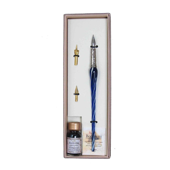 Bortoletti Entwined Murano Glass Dipping Pen Set